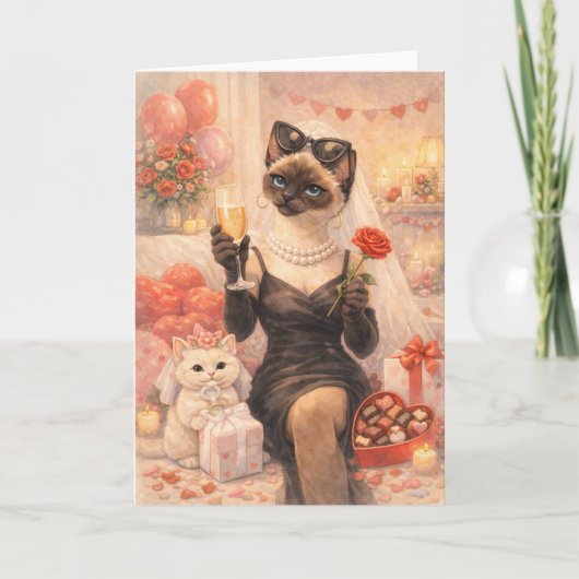 Kat voor Valentijnsdag Kaart (Voorkant)