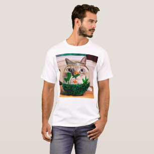Kat voor vissen in aquarium t-shirt