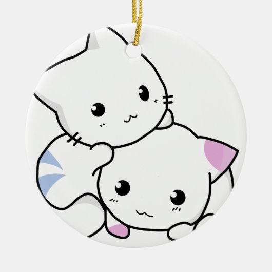 Kat-vrienden Keramisch Ornament (Voorkant)
