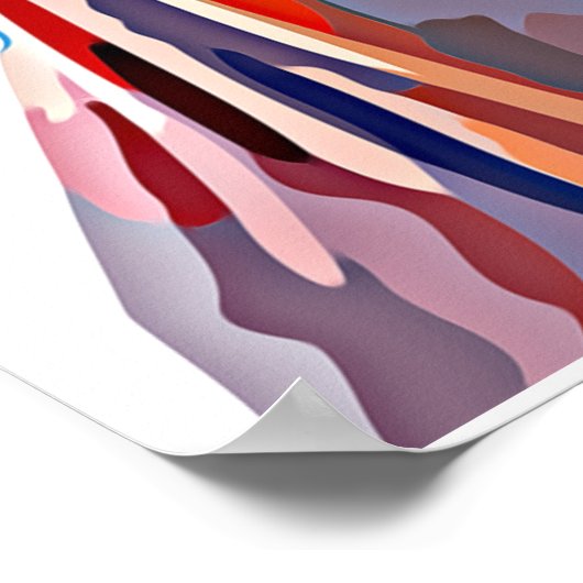 Kat-vrij Abstract dier Kunst Kleurig Poster (Hoek)