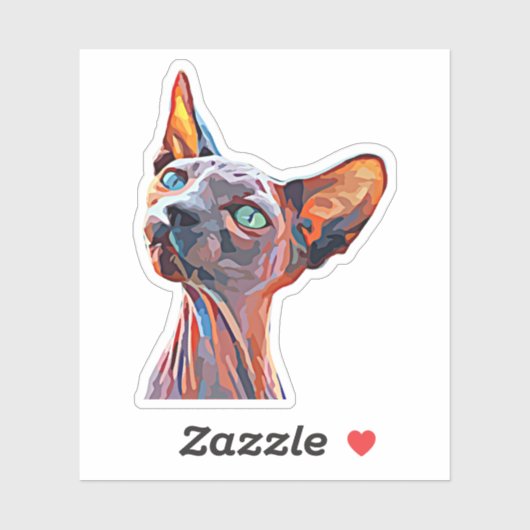 Kat-vrij Abstract dier Kunst Kleurig Sticker (Vel)