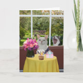 Kat Vrouw Fotobom Verjaardag Kaart (Voorkant)