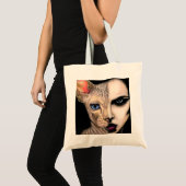 Kat Vrouw - Gezichtskunst - Kunst schilderen Tote Bag (Voorkant (product))