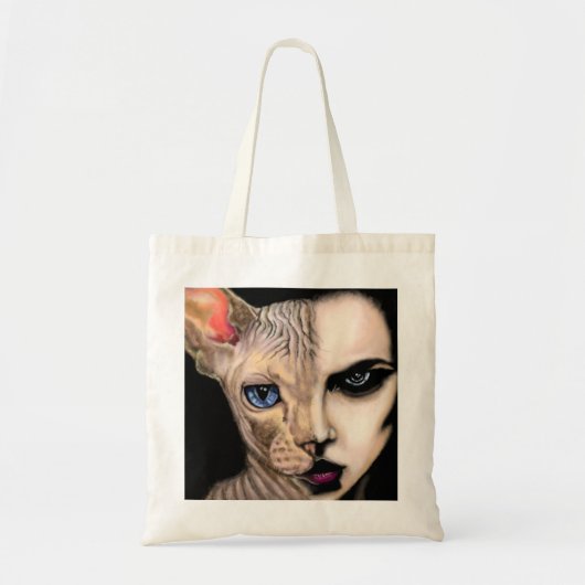 Kat Vrouw - Gezichtskunst - Kunst schilderen Tote Bag (Voorkant)