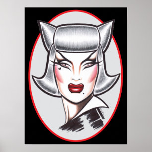 Kat Vrouwelijke Fatale Poster