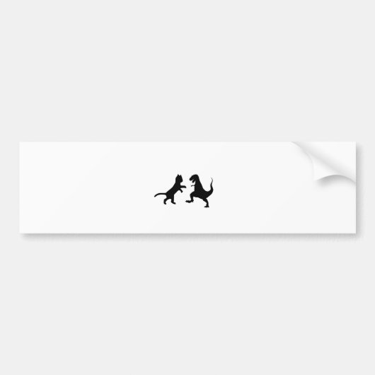 kat vs t-rex bumpersticker (Voorkant)