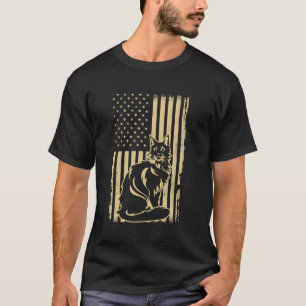 Kat VS Vlag Vuurwerk 4 juli Meowica Amerikaans T-shirt