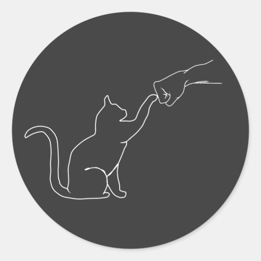 Kat vuist pomp, kattendeksels ronde sticker (Voorkant)