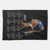 Kat w/Parel Oorbel Vermeer Schilderen 2025 Kalende Theedoek (Horizontaal)