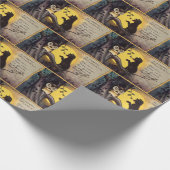 Kat Waarschuwing Uil Halloween Wrapping Papier (Hoek)