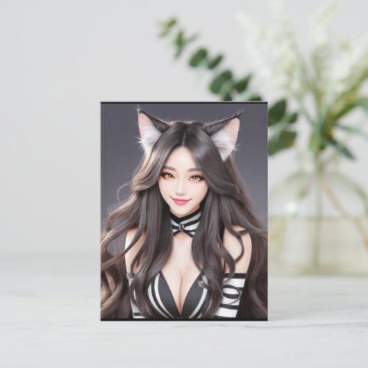 KAT WAIFU 04 BRIEFKAART (Staand voorkant)