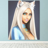 KAT WAIFU 12 CANVAS AFDRUK (Insitu (Houten vloer))