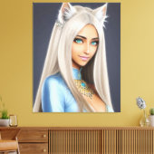 KAT WAIFU 12 CANVAS AFDRUK (Insitu (Woonkamer))