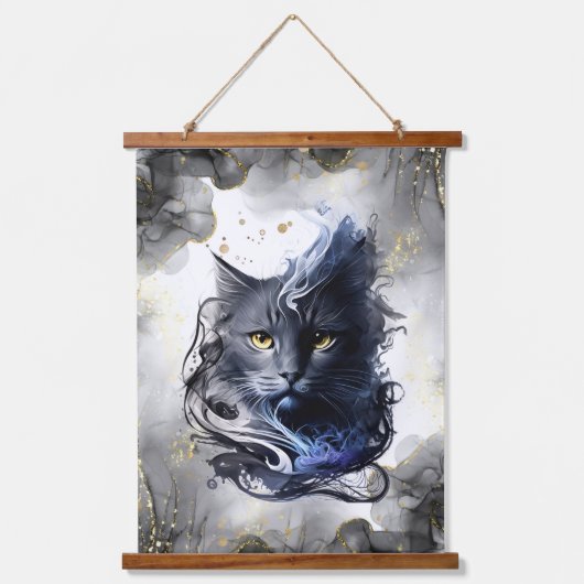 kat wand decoratie elegant  hangend wandkleed (Voorkant)