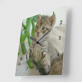 Kat-wandklok Vierkante Klok (Hoek)