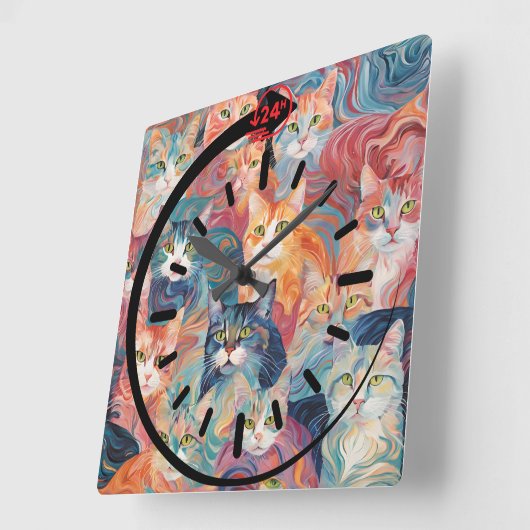 Kat-wandklok Vierkante Klok (Hoek)
