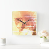 Kat-wandklok Vierkante Klok (Huis)