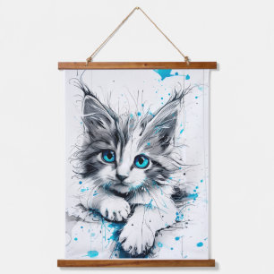 kat wandtapijt katje hangend wandkleed