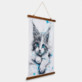 kat wandtapijt katje hangend wandkleed (Gebogen)