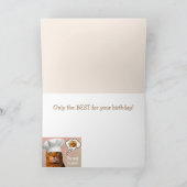 Kat, warme hond en Hamburger Birthday Kaart (Binnen)