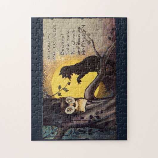  kat Warning Owl - Halloween Jigzaag Puzzle Legpuzzel (Verticaal)