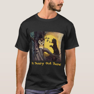 Kat Warning Owl Halloween Mannen Shirt