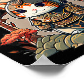 Kat Warrior Japans schrijvend animatiekunst voor k Poster (Hoek)