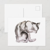 Kat-wassummiere inktschilderij briefkaart (Voorkant / Achterkant)