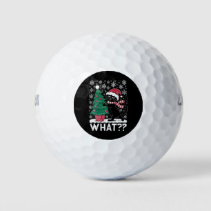 Kat Wat Een Grappige Zwarte Kat Die Kerstboom Duwt Golfballen