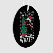 Kat Wat Een Grappige Zwarte Kat Die Kerstboom Duwt Ornament (voorkant)
