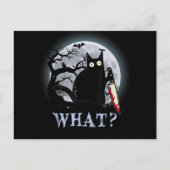 Kat wat een moorddadige zwarte kat met een mes Hal Feestdagenkaart (Voorkant)