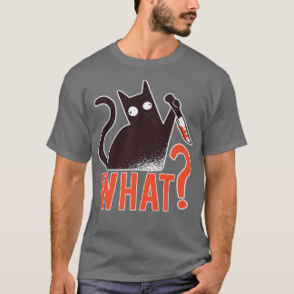 Kat wat een moorddadige zwarte kat met een mes Hal T-shirt