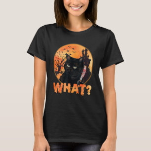 Kat wat een zwarte moord met Knife Halloween T-shirt