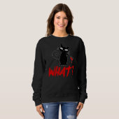 Kat wat Funny Black cat shirt, Murderous cat met Trui (Voorkant volledig)
