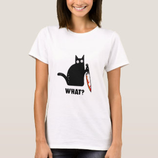Kat Wat? Funny Black Cat T-Shirt