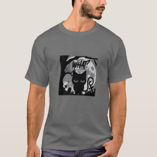 Kat Wat? Funny Murderous Cat Kitten in Graveyard T-shirt