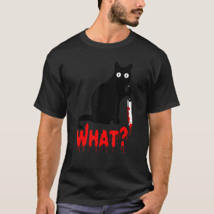 Kat wat _ grappig zwart kat, moorddadige kat met K T-shirt