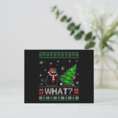 Kat Wat Grappig Zwart Kat Pushing Kerstboom (Staand voorkant)