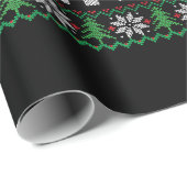 Kat Wat Grappig Zwart Kat Pushing Kerstboom Cadeaupapier (Rol Hoek)