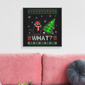 Kat Wat Grappig Zwart Kat Pushing Kerstboom Canvas Afdruk (Insitu (Woonkamer))