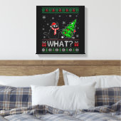Kat Wat Grappig Zwart Kat Pushing Kerstboom Canvas Afdruk (Insitu (Slaapkamer))
