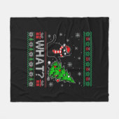 Kat Wat Grappig Zwart Kat Pushing Kerstboom Fleece Deken (Voorkant (Horizontaal))