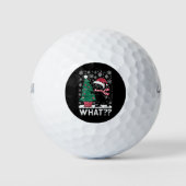 Kat Wat Grappig Zwart Kat Pushing Kerstboom Golfballen (Voorkant)