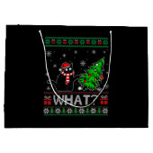Kat Wat Grappig Zwart Kat Pushing Kerstboom Groot Cadeauzakje (Achterkant)