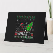 Kat Wat Grappig Zwart Kat Pushing Kerstboom Kaart (Achterkant)