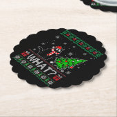 Kat Wat Grappig Zwart Kat Pushing Kerstboom Kartonnen Onderzetters (Gekanteld)