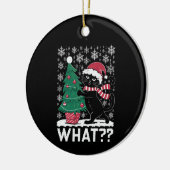 Kat Wat Grappig Zwart Kat Pushing Kerstboom Keramisch Ornament (Links)
