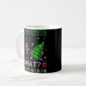 Kat Wat Grappig Zwart Kat Pushing Kerstboom Koffiemok (Voorkant links)