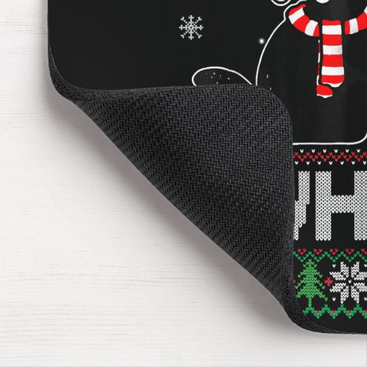 Kat Wat Grappig Zwart Kat Pushing Kerstboom Muismat (Hoek)