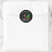 Kat Wat Grappig Zwart Kat Pushing Kerstboom Ronde Sticker (Tas)